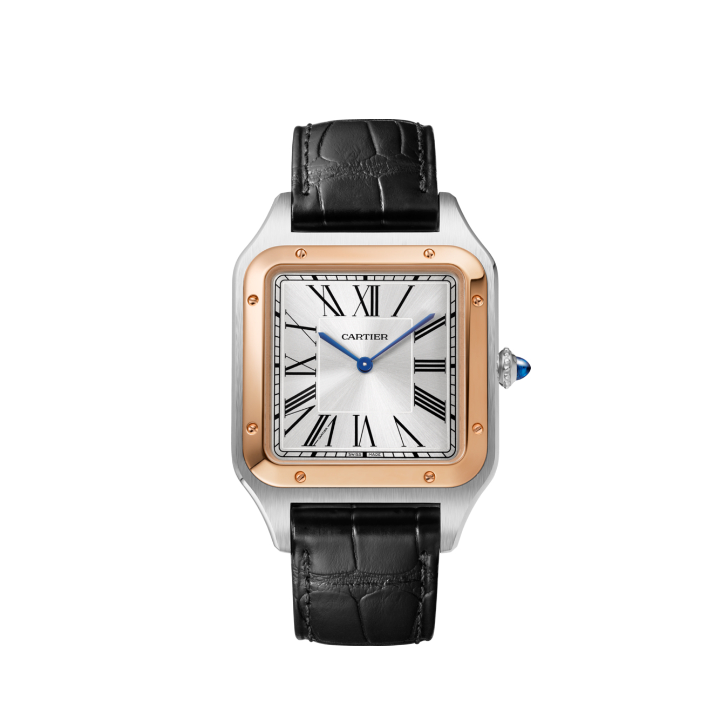 Resim SANTOS-DUMONT - STEEL&amp;ROSE GOLD HAND-WOUND XL