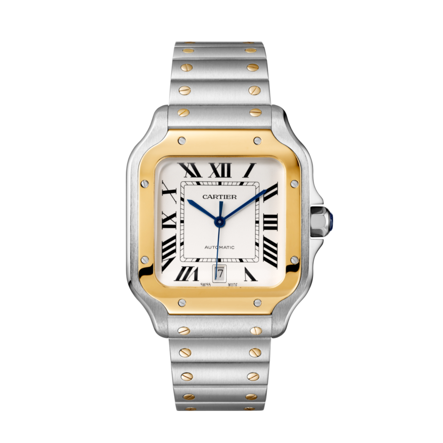 Resim SANTOS DE CARTIER - YELLOW GOLD & STEEL AUTOMATIC LARGE