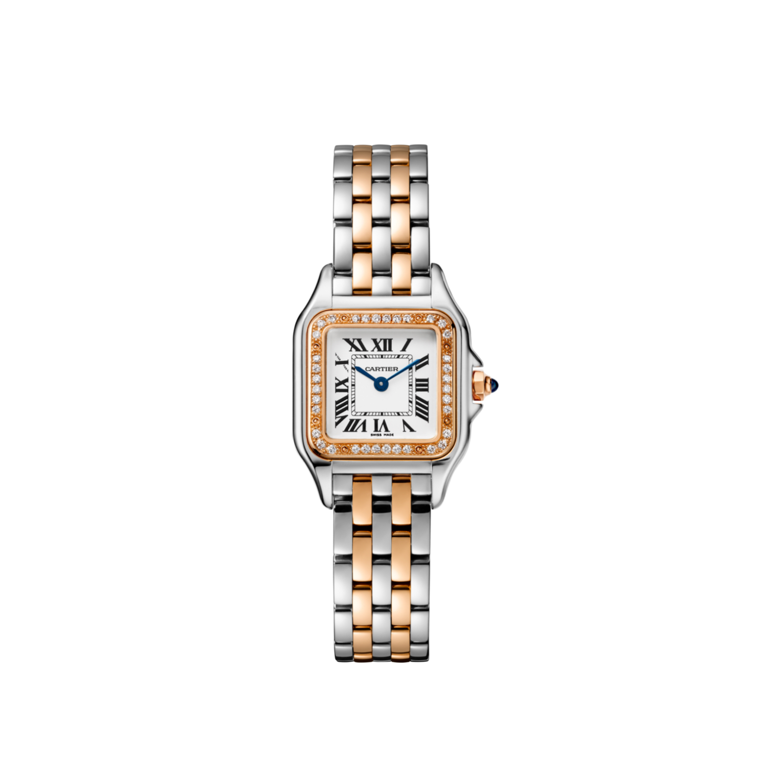 Picture of PANTHÈRE DE CARTIER - PINK GOLD AND STEEL QUARTZ SMALL