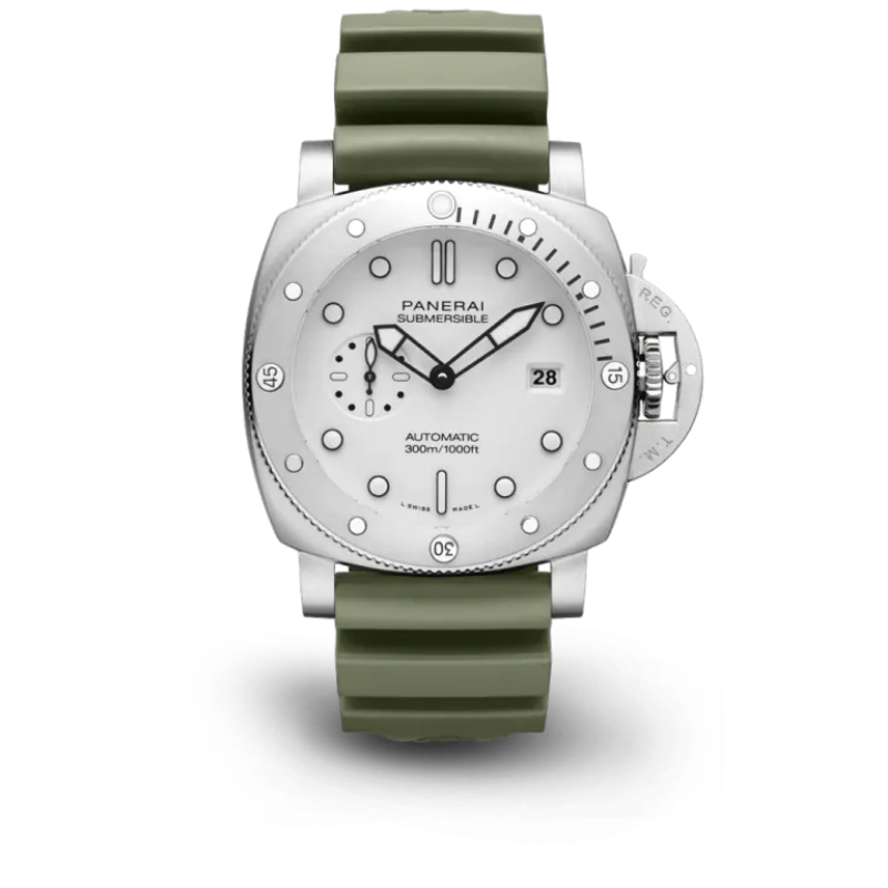 Picture of SUBMERSIBLE QUARANTAQUATTRO BIANCO - CAOUTCHOUC VERDE MİLİTARE AUTOMATİC 44MM