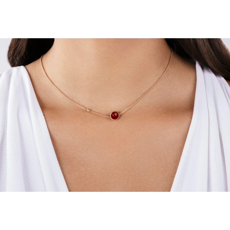 Resim PIAGET Rose Gold Carnelian Diamond Pendant