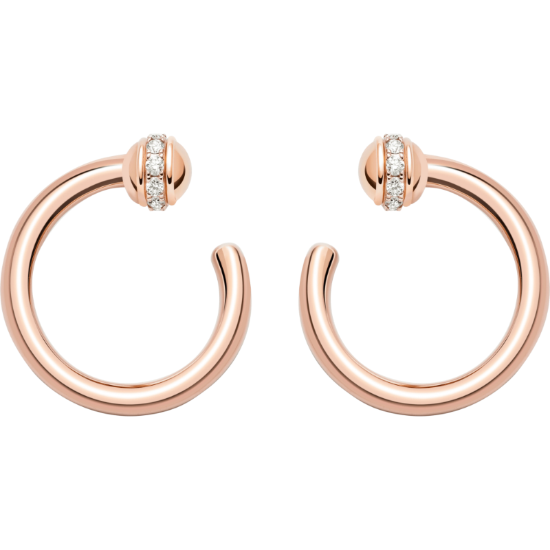 Picture of PIAGET Rose Gold Diamond Open Hoop Earrings