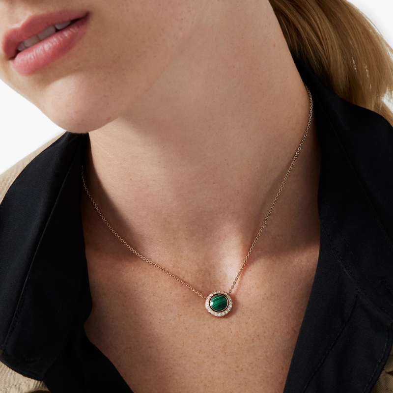 Resim PIAGET Rose Gold Malachite Diamond Pendant