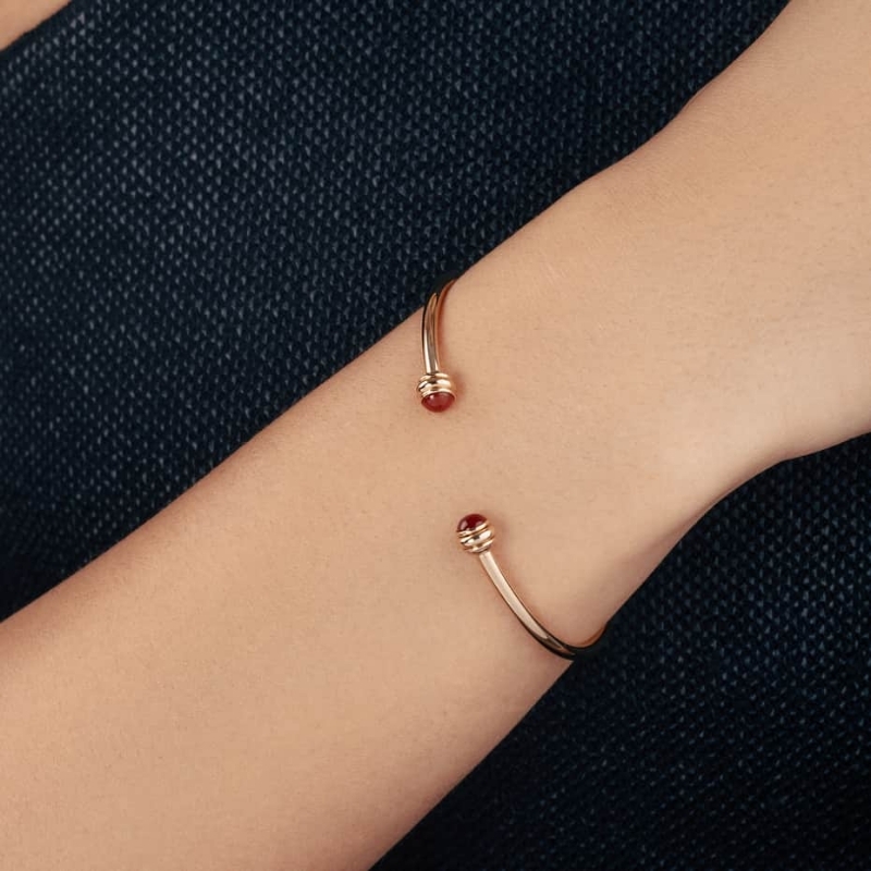 Resim PIAGET Rose Gold Carnelian Open Bangle Bracelet