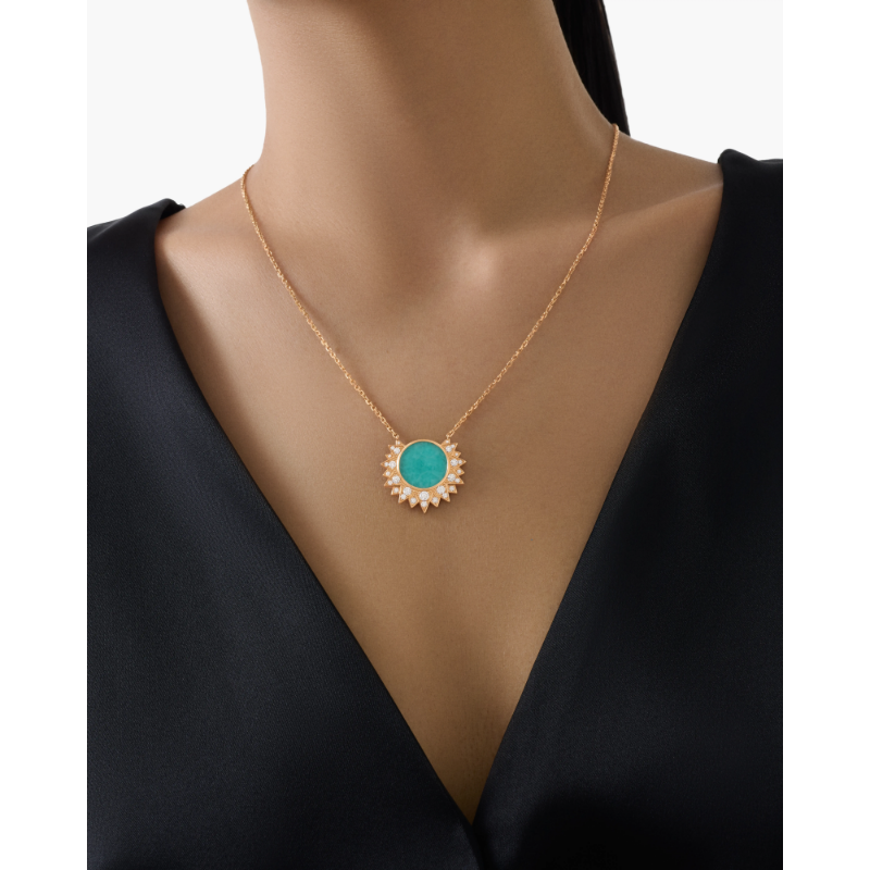 Picture of Piaget Rose Gold Amazonite Diamond Pendant