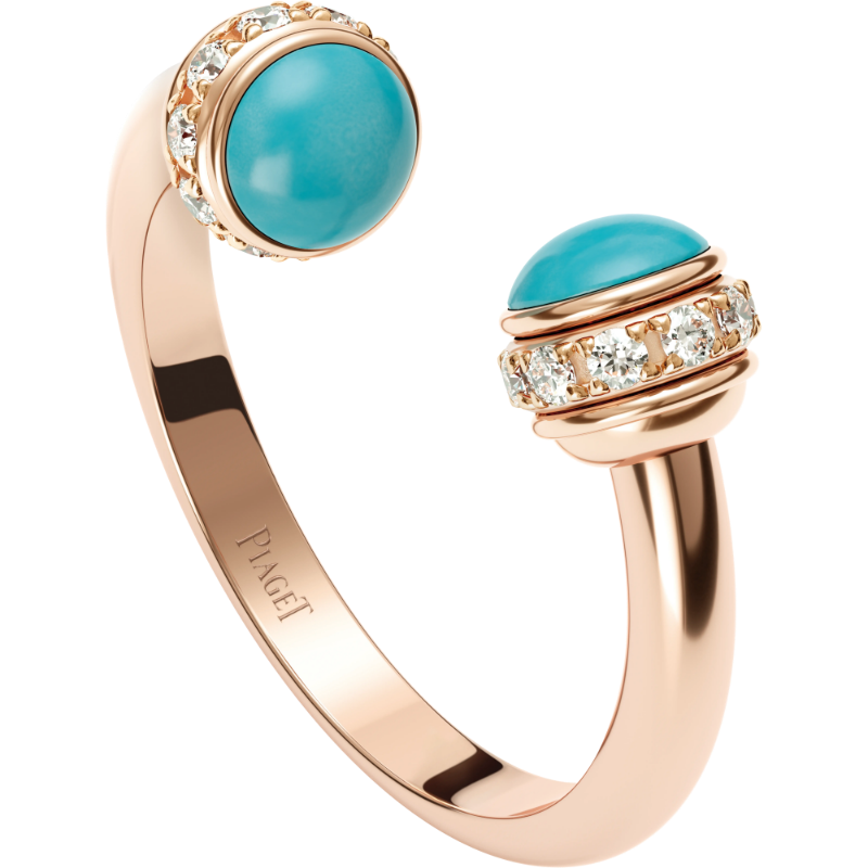 Picture of Piaget Rose Gold Turquoise Diamond Open Ring