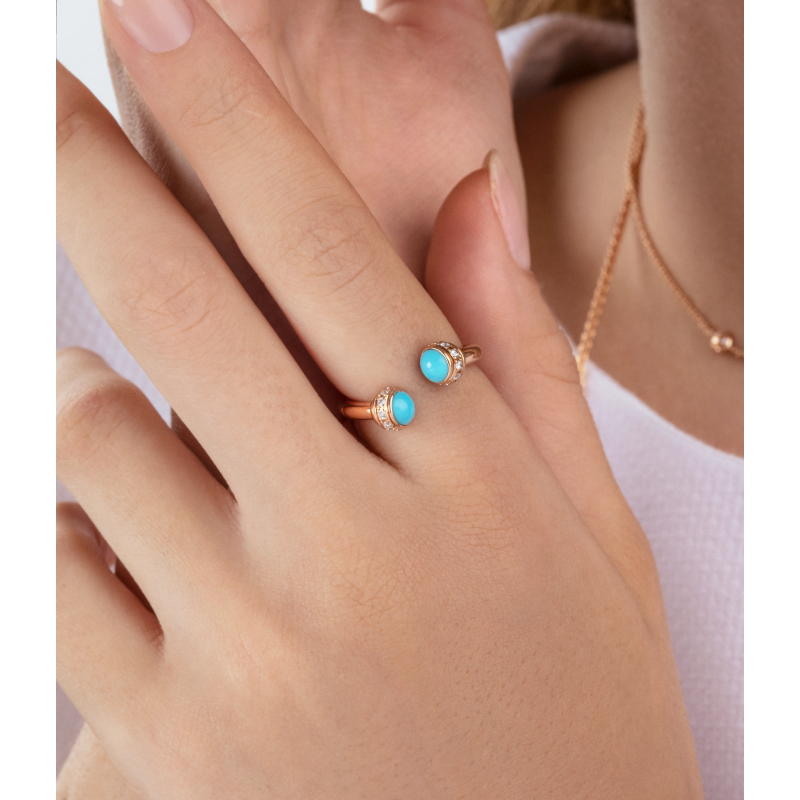 Picture of Piaget Rose Gold Turquoise Diamond Open Ring