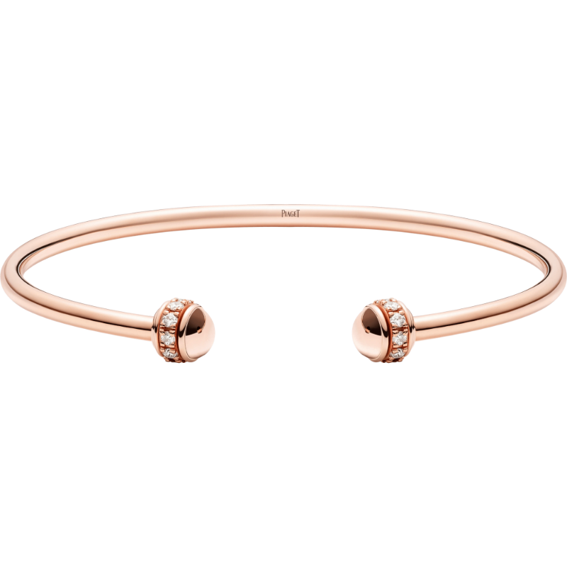 Resim Piaget Rose Gold Diamond Open Bangle Bracelet